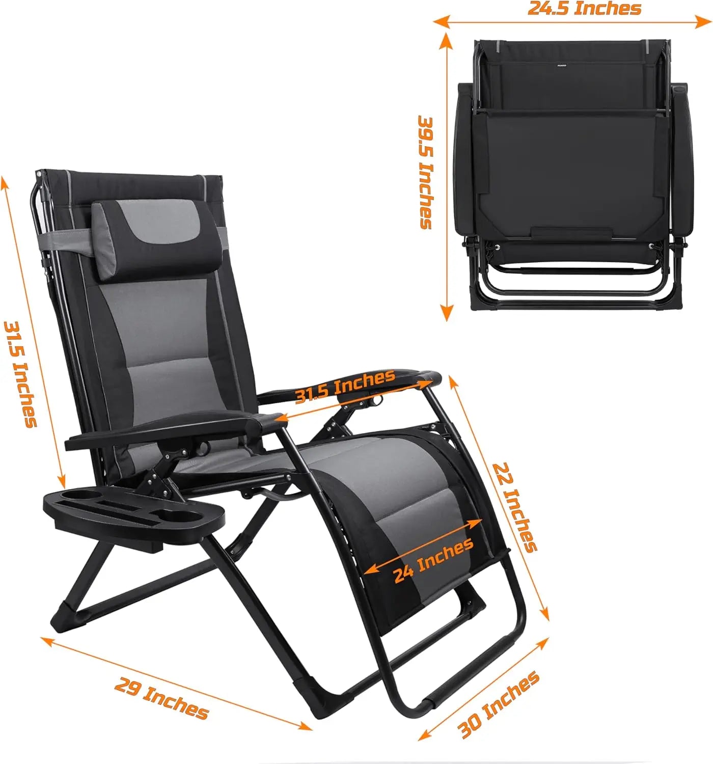 Outdoor Zero Gravity Folding Recliner Chair Sun Shade