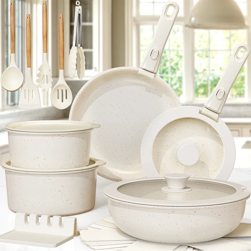 Astercook 21 Piece Nonstick Ceramic Cookware Set Sensor