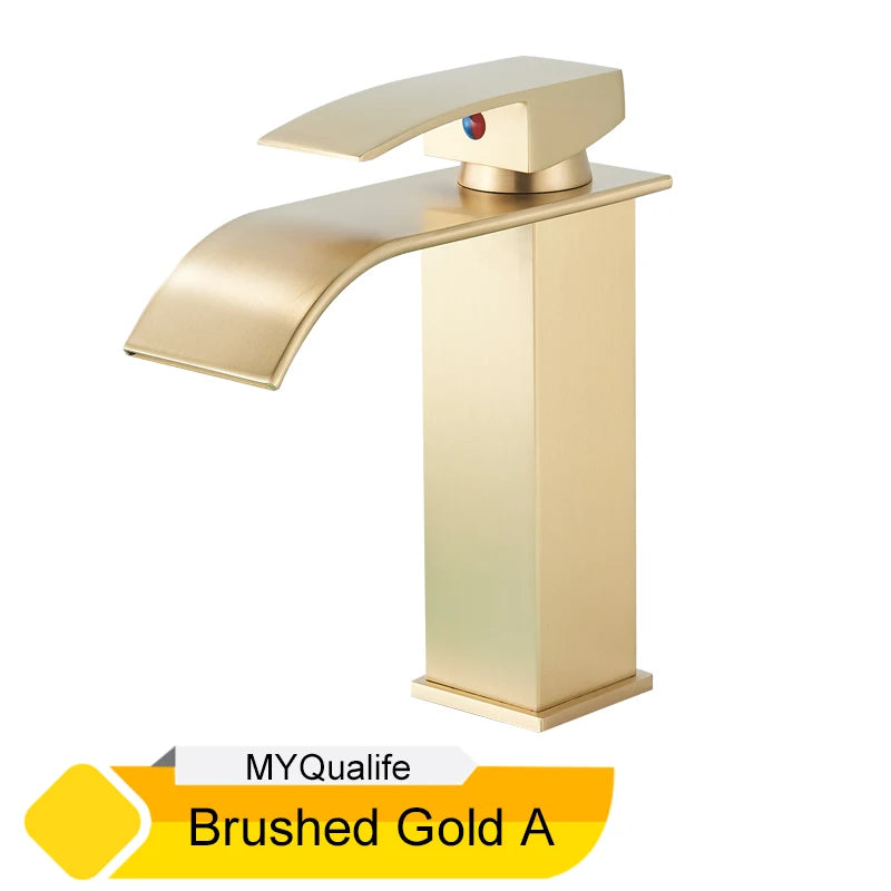 MYQualife Waterfall Bathroom Faucet Vessel Sink Mixer Tap