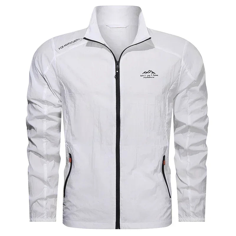 UPF100 Plus Men Windbreaker Zip Pockets UV Sun Jacket