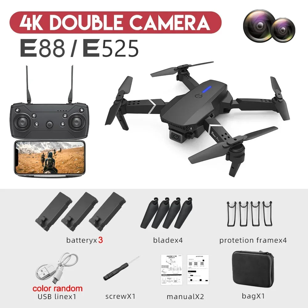 QJ RC Drone 4K Foldable FPV With 1080P UltraWide Camera