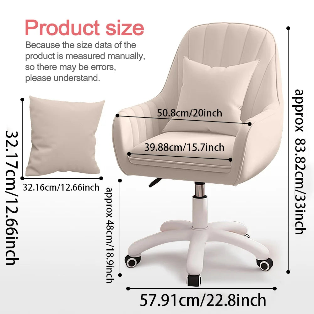 WXJHL Mid Back Velvet Office Chair Swivel Upholstered
