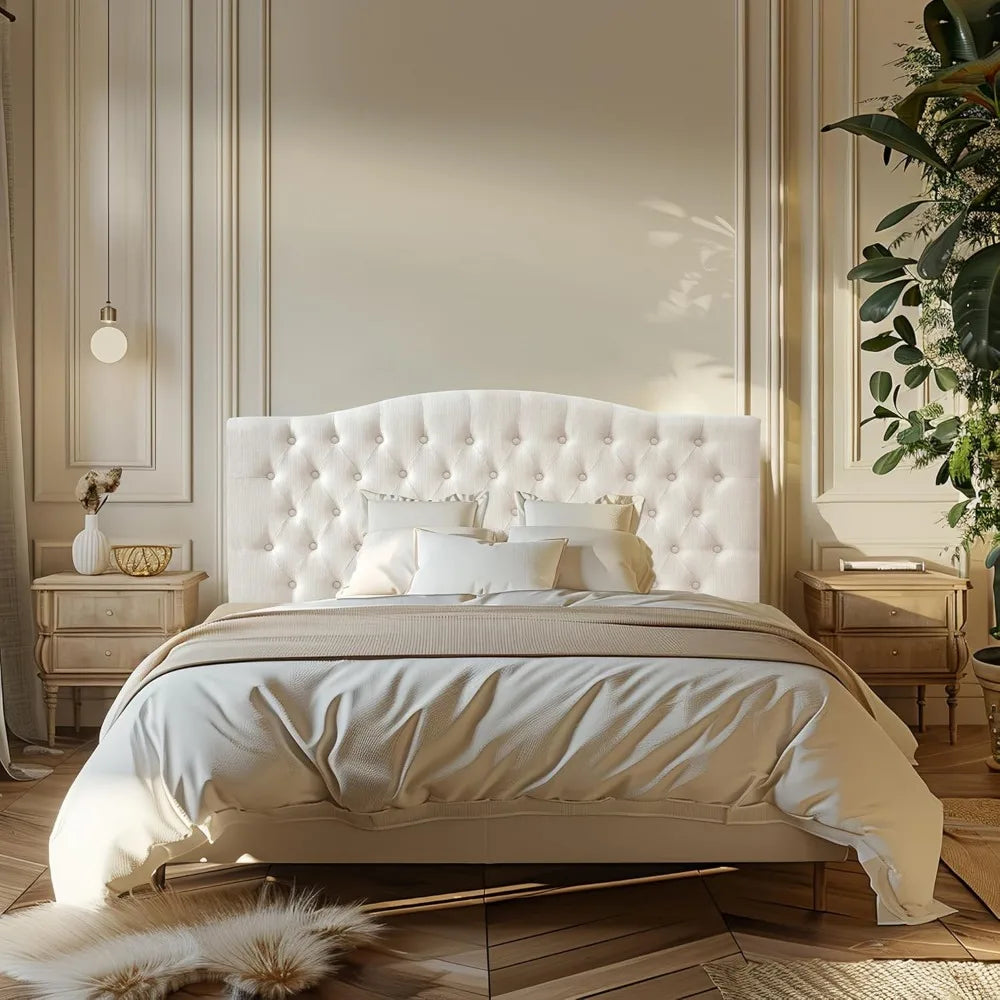 Online Goods Warehouse Linen Upholstered Tufted Headboard
