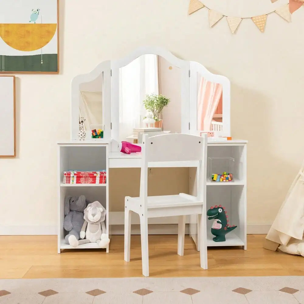 Hign-concerned Vanity 2 in 1 Princess Makeup Desk and Chair