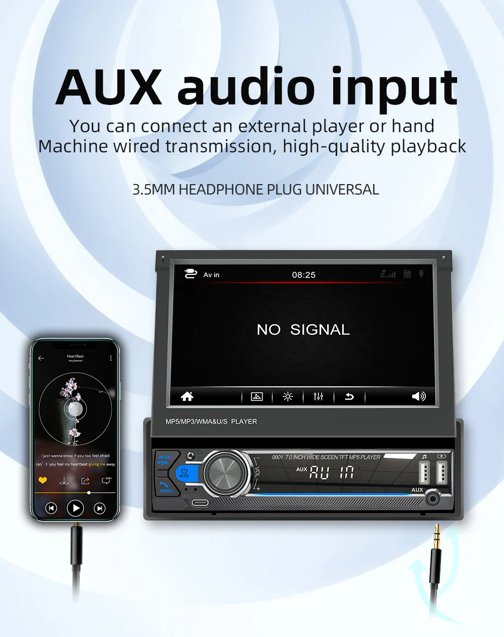 ESSGOO Car Stereo Head Unit MP5 Bluetooth Touch Screen USB