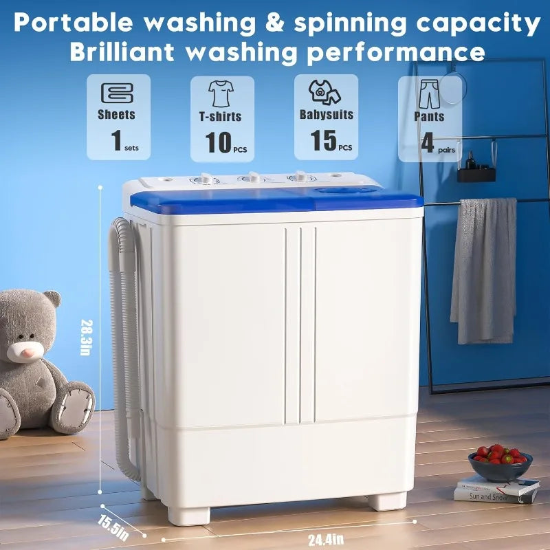 Auertech Portable Twin Tub Washer 20lb Laundry Machine