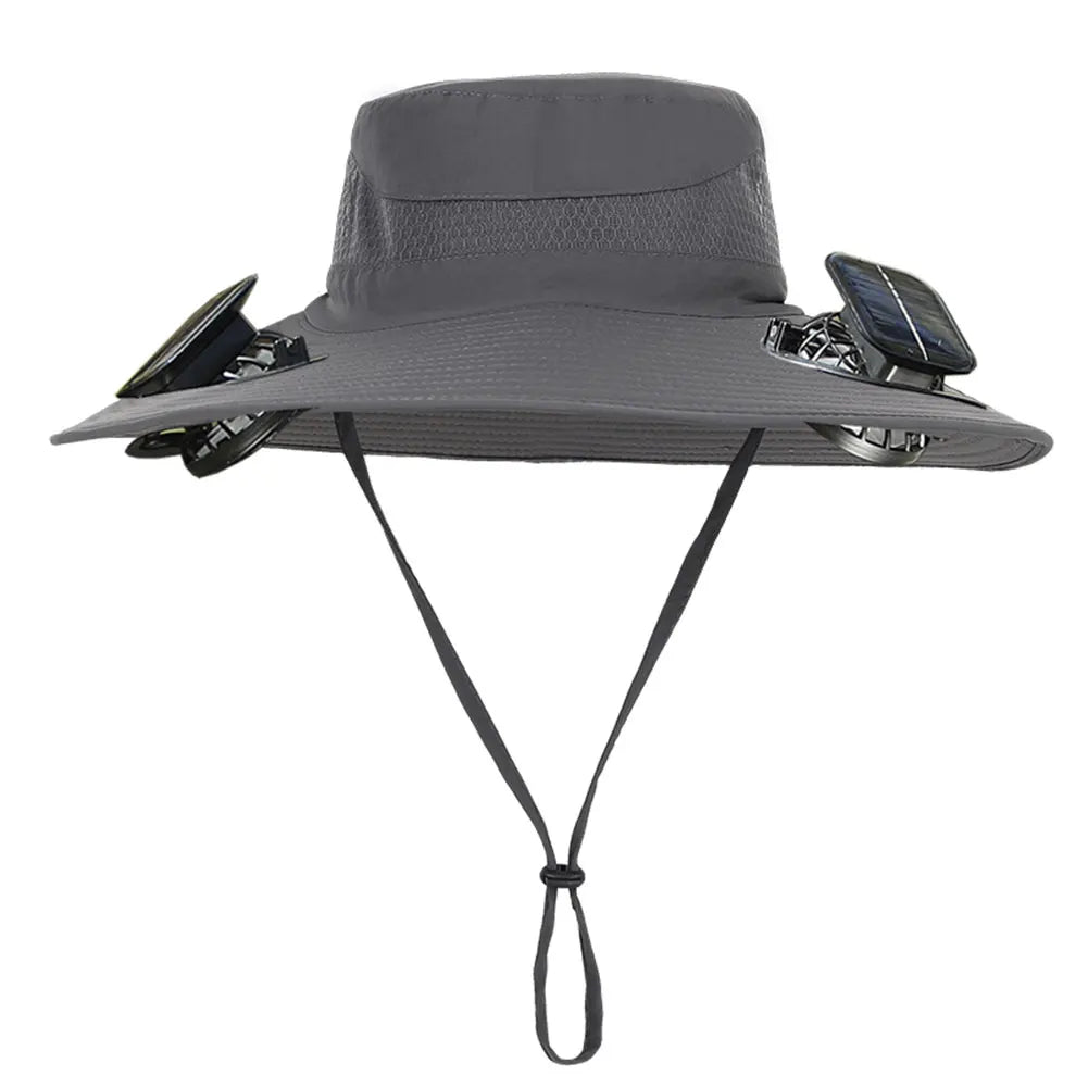 APWIKOGER Solar Fan Hat With 2 Solar Fans Outdoor Cap