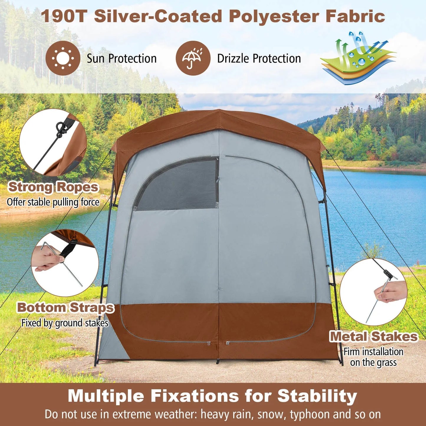 Building Portable Privacy Shower Tent Outdoor Shelter