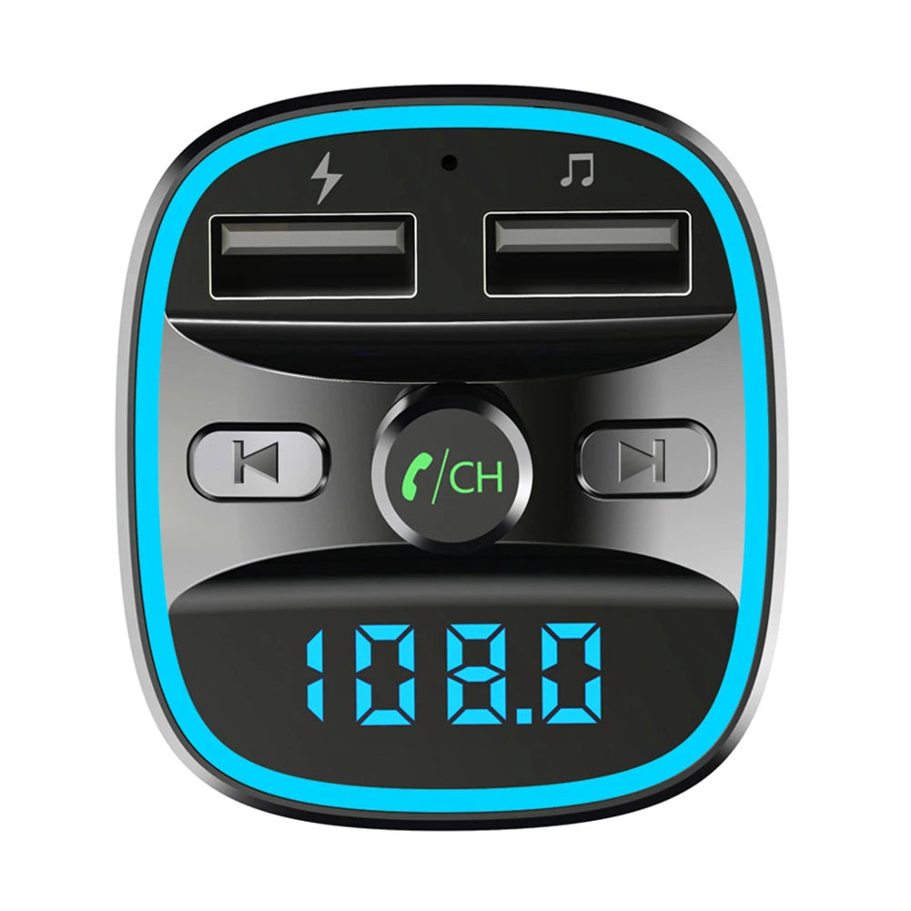 CoolMoon Car Bluetooth 5.0 FM Transmitter MP3 Player Charger