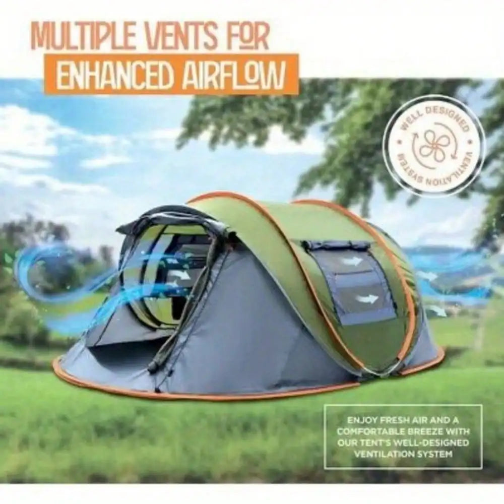 Building 4 Person Pop Up Camping Tent With Two Doors
