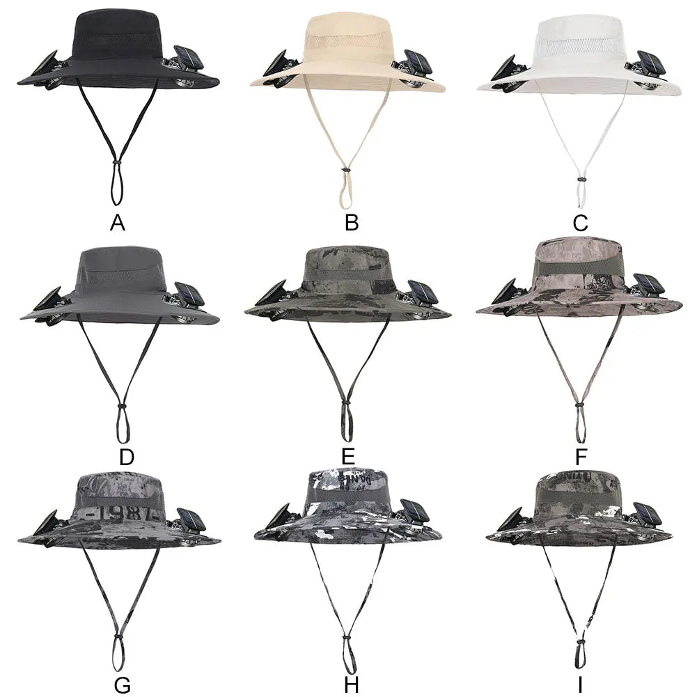 APWIKOGER Solar Fan Hat With 2 Solar Fans Outdoor Cap