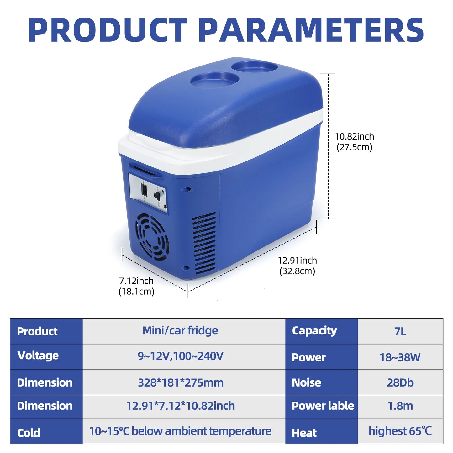 IceBlue Portable Mini Fridge Home Car Dual Use Cooler