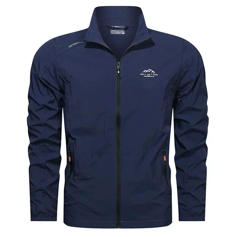 UPF100 Plus Men Windbreaker Zip Pockets UV Sun Jacket