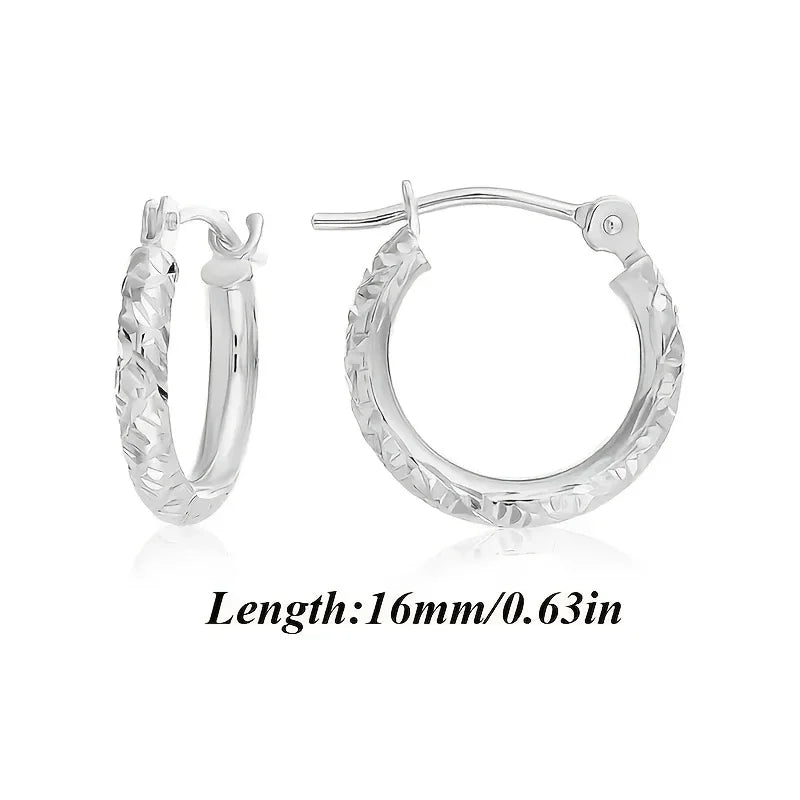 925 Silver Wheat Earrings Italian Diamond Cut Craftsmanship