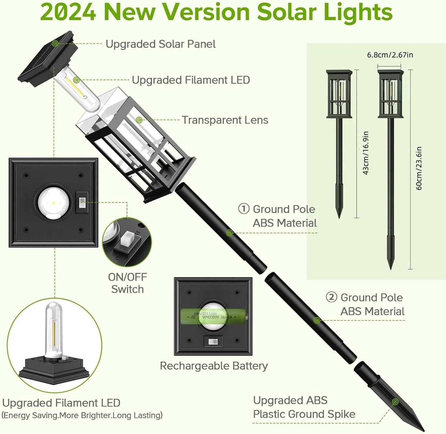 KPSTEK Solar Pathway Lights Pack Outdoor Garden Lighting