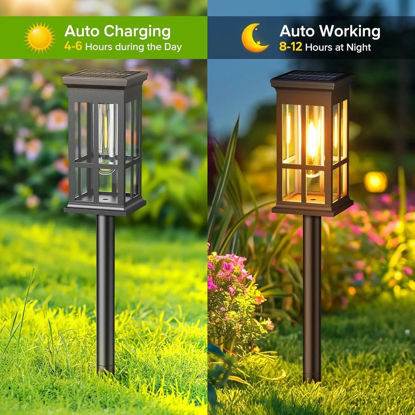 KPSTEK Solar Pathway Lights Pack Outdoor Garden Lighting