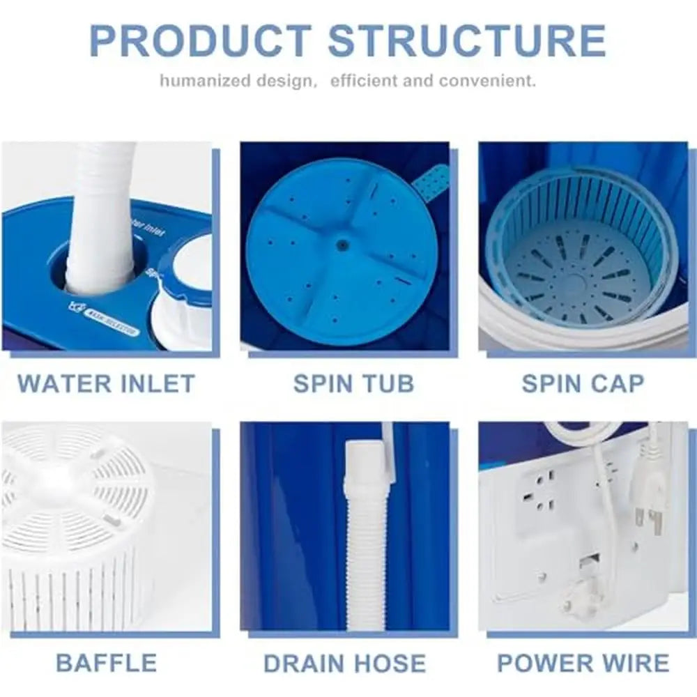XMSJ Portable Single Tub Washer Compact Semi Automatic