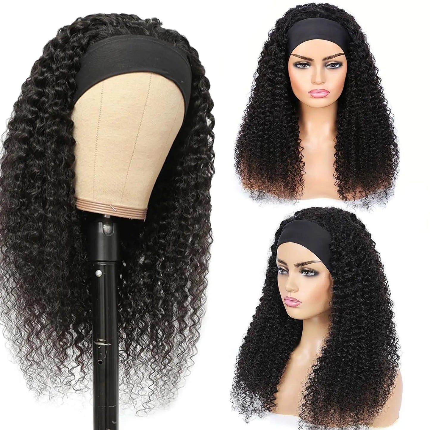 Online Goods Warehouse Jerry Curly Headband Wig Brazilian