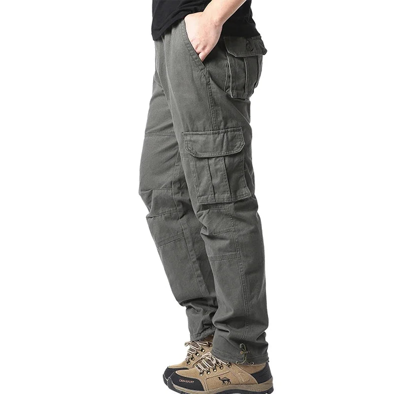 Enweig Pocket Overalls Pure Cotton Men Outdoor Work Pants