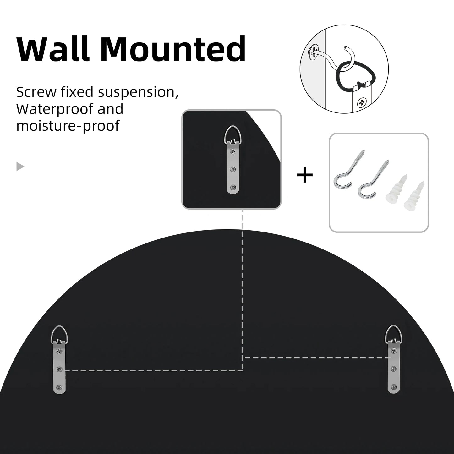 Wisfor Sunburst Round Wall Mirror Beveled Glass Vanity