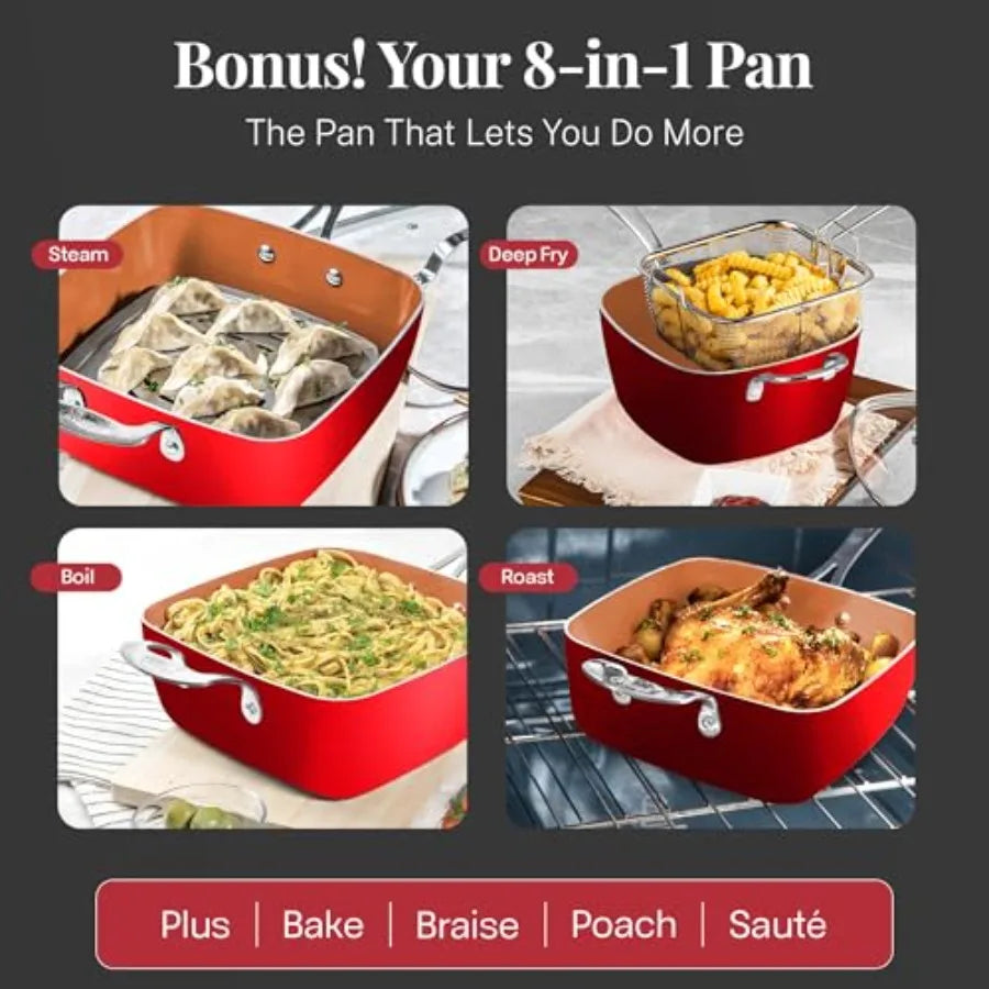 20 Piece Nonstick Pots and Pans Cookware Set with Lids