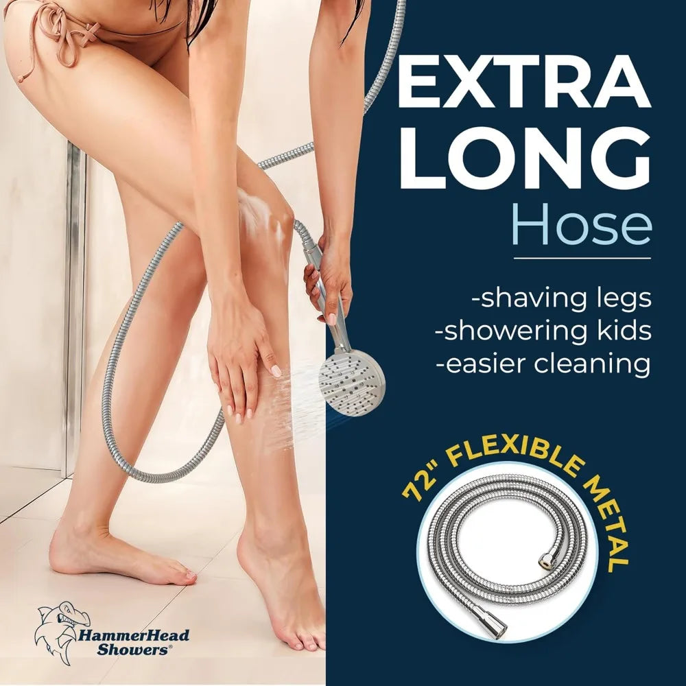 Dual Shower Head System with 8-Inch Rainfall and 3-Function Handheld, Chrome Finish, 2.5 GPM