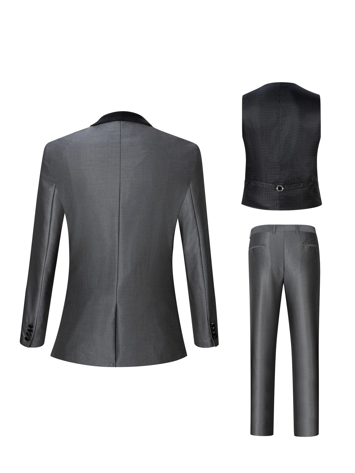 CN Zhejiang Men's 3 Piece Slim Fit Notch Lapel Suit