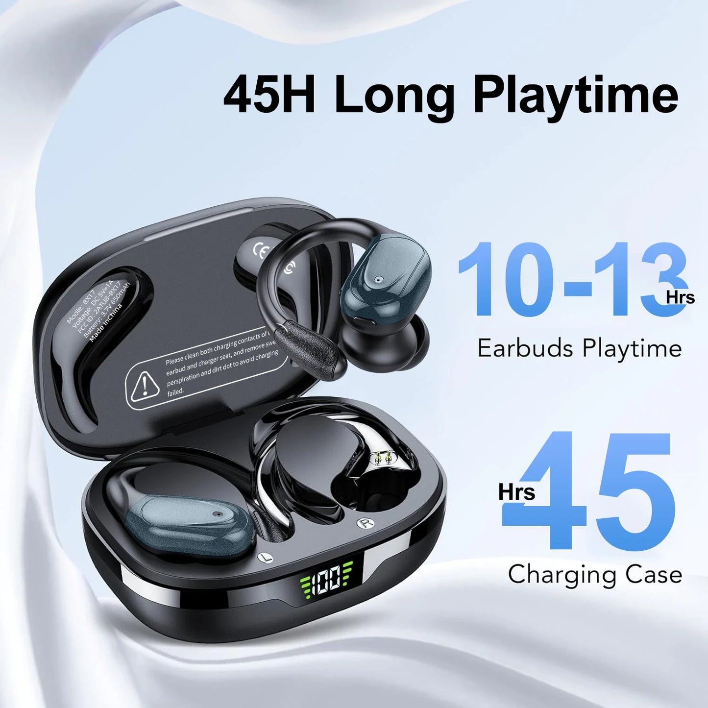 LIFEBEE Wireless Earbuds With Earhooks HiFi Stereo Mic