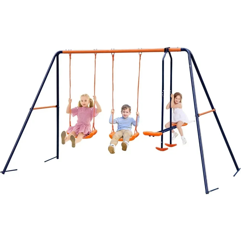 HUANZHUANG Outdoor Swing Set A Frame Heavy Duty Metal