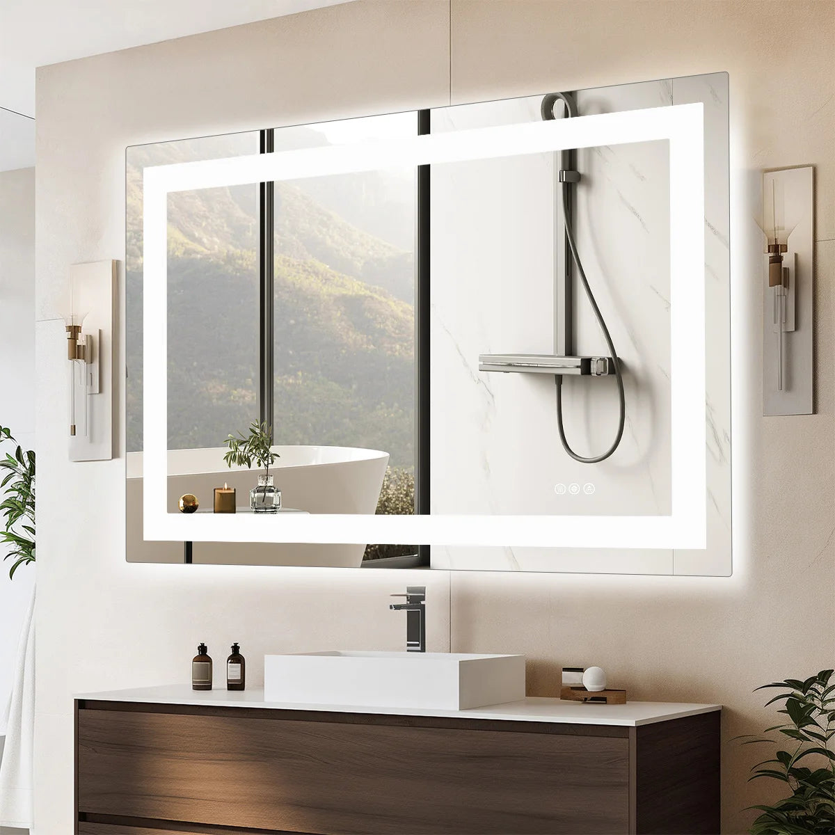 JHK LED Vanity Mirror Memory Function Front Backlit