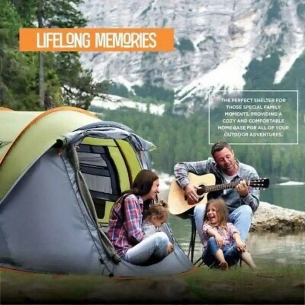 Building 4 Person Pop Up Camping Tent With Two Doors