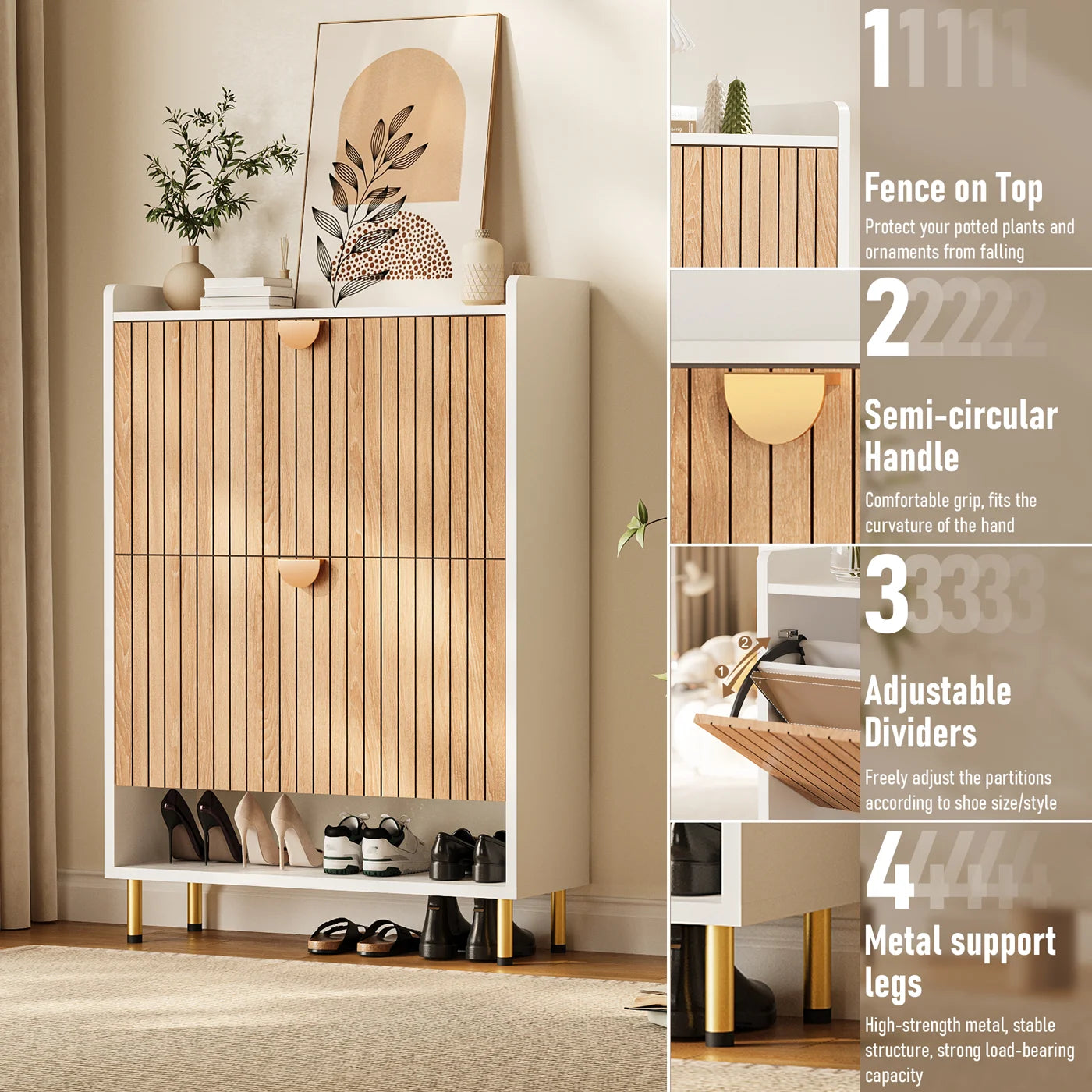 Online Goods Warehouse Shoe Cabinet With Flip Drawers