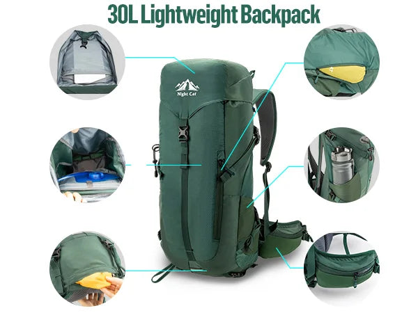 Night Cat Hiking Backpack Internal Frame Unisex Lightweight
