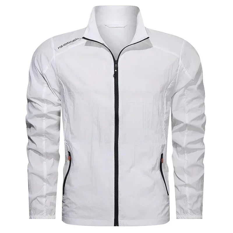 UPF100 Plus Men Windbreaker Zip Pockets UV Sun Jacket