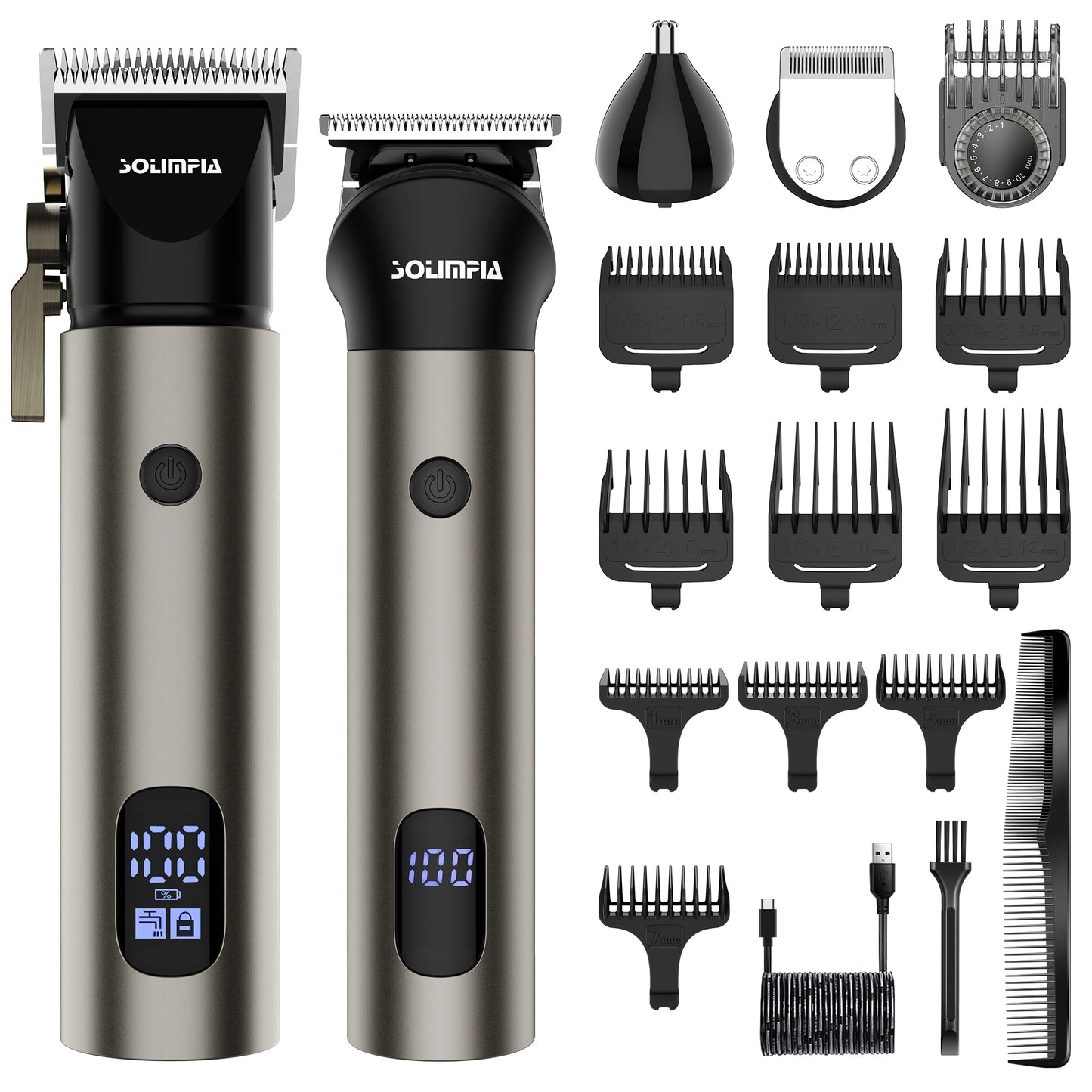 Solimpia Cordless Hair Clipper Set T Blade Barber Kit