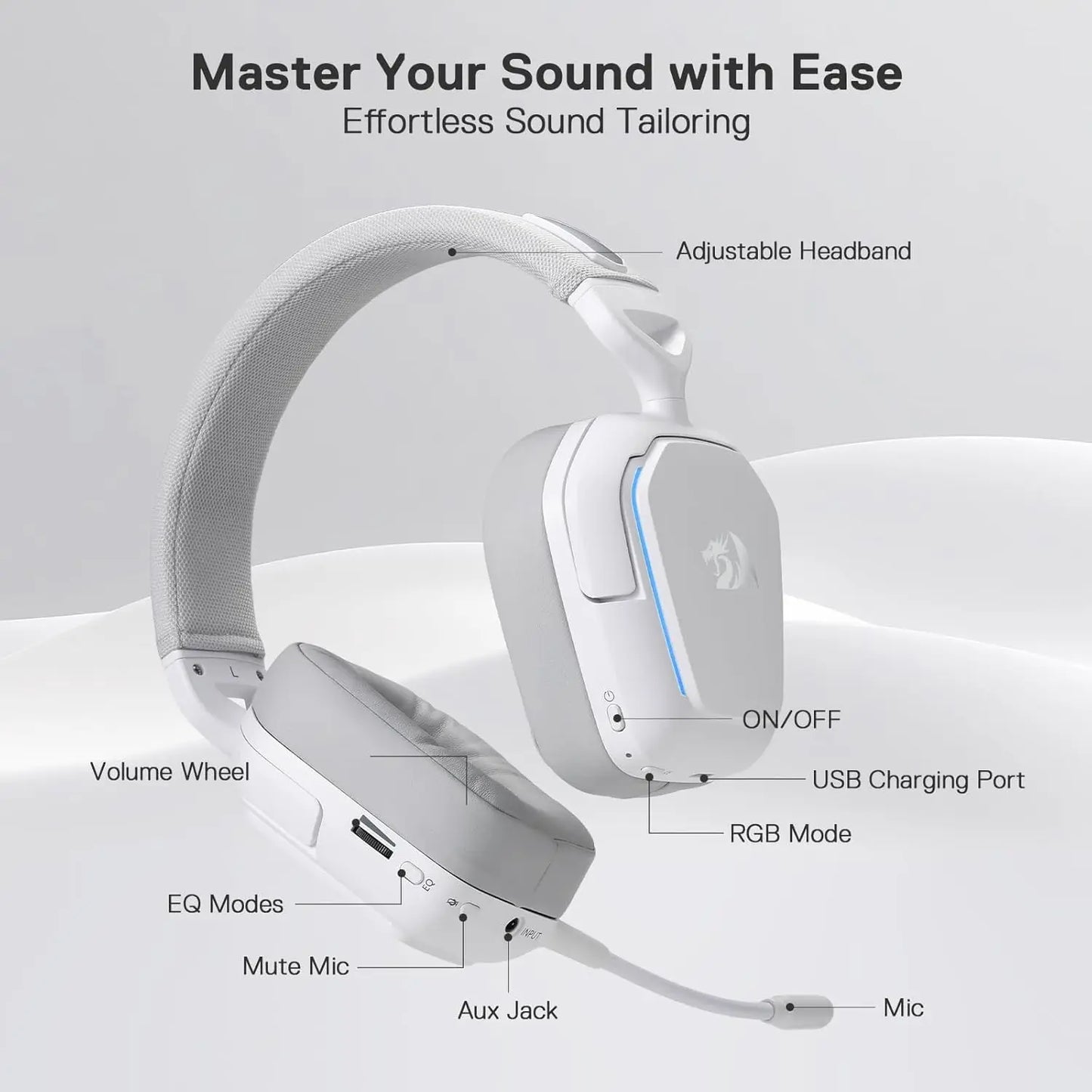 Redragon H868 Wireless RGB 7.1 Surround Sound Headset Mic