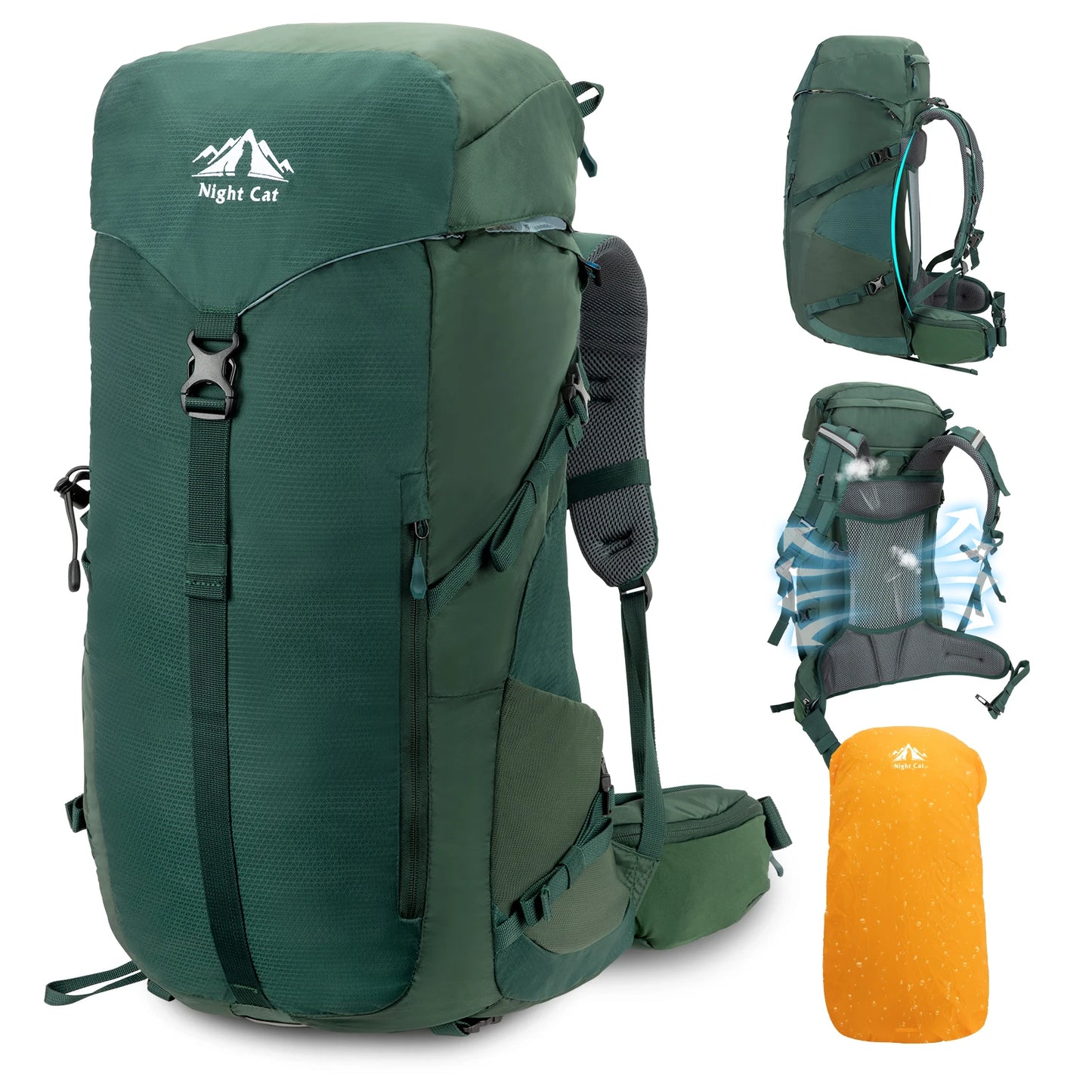 Night Cat Hiking Backpack Internal Frame Unisex Lightweight