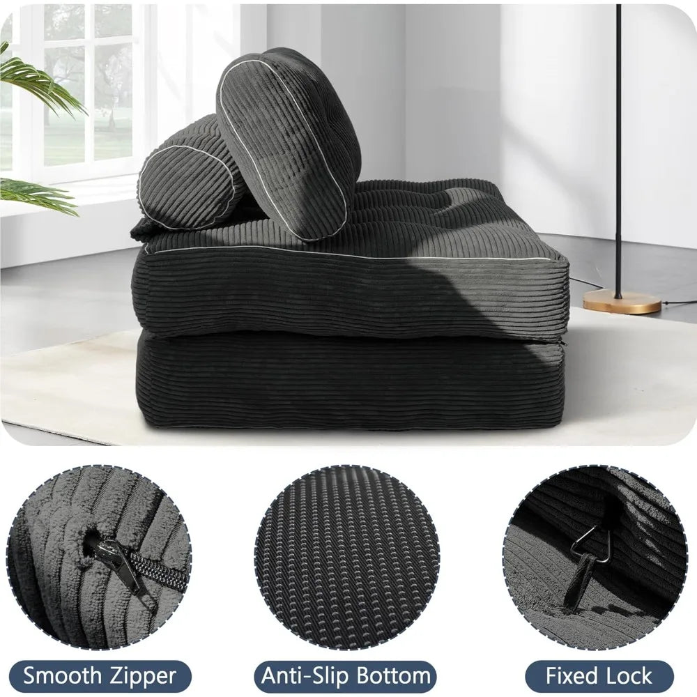 Combination Sofa Bed With Pillow Convertible Sleeper Chair