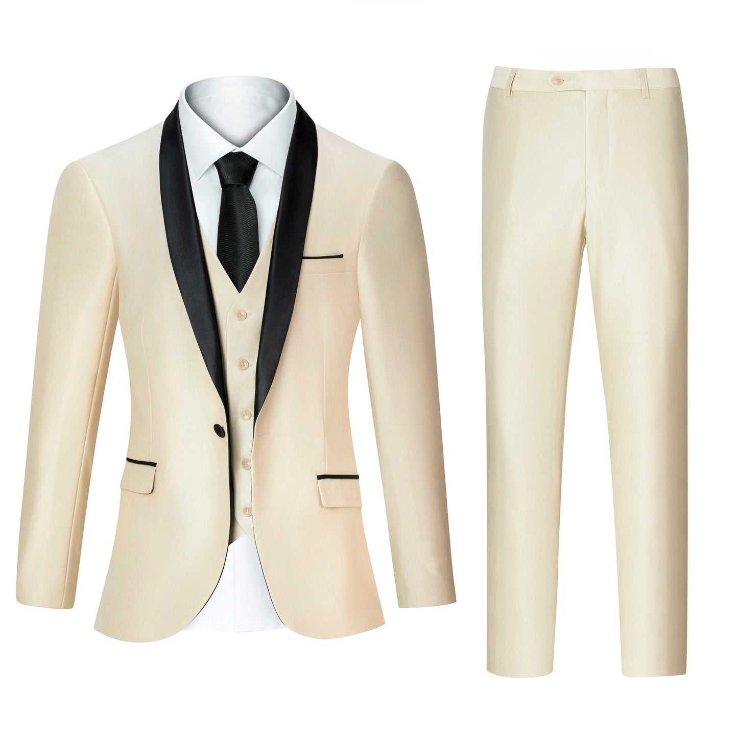 CN Zhejiang Men's 3 Piece Slim Fit Notch Lapel Suit