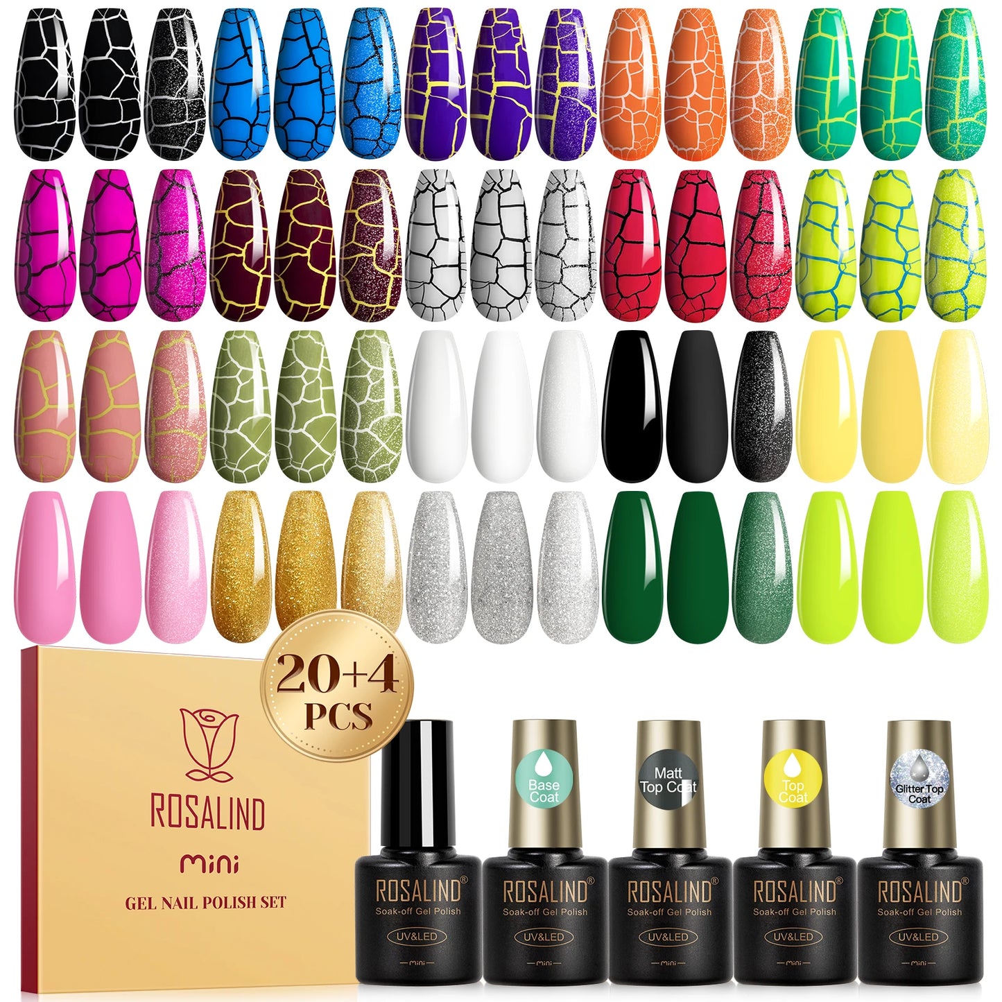 Rosalind Gel Nail Polish With Base And Top Coat 24