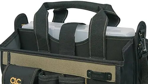 16-Inch Center Tray Tool Bag with 16 Pockets, Durable and Spacious for Easy Organization
