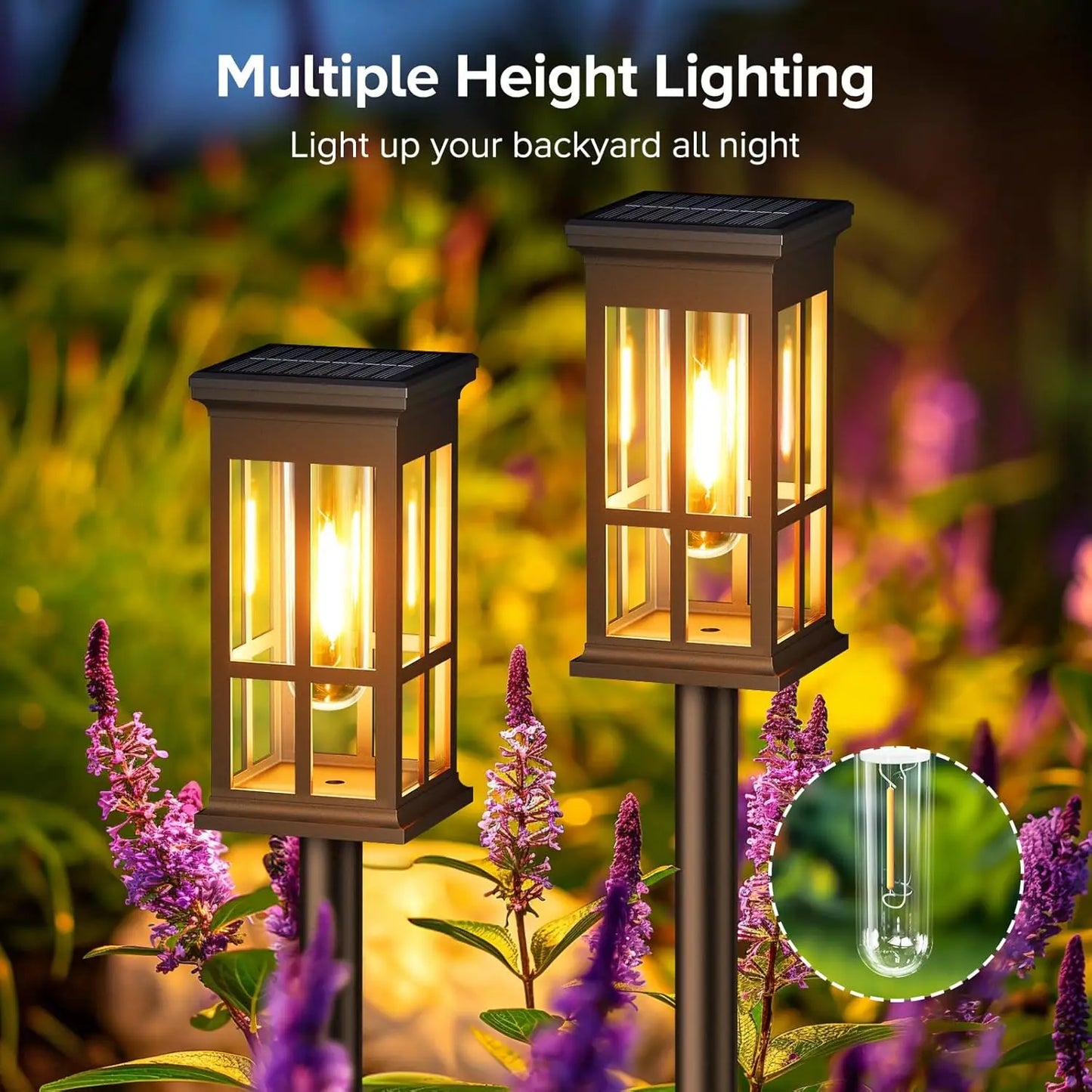 KPSTEK Solar Pathway Lights Pack Outdoor Garden Lighting