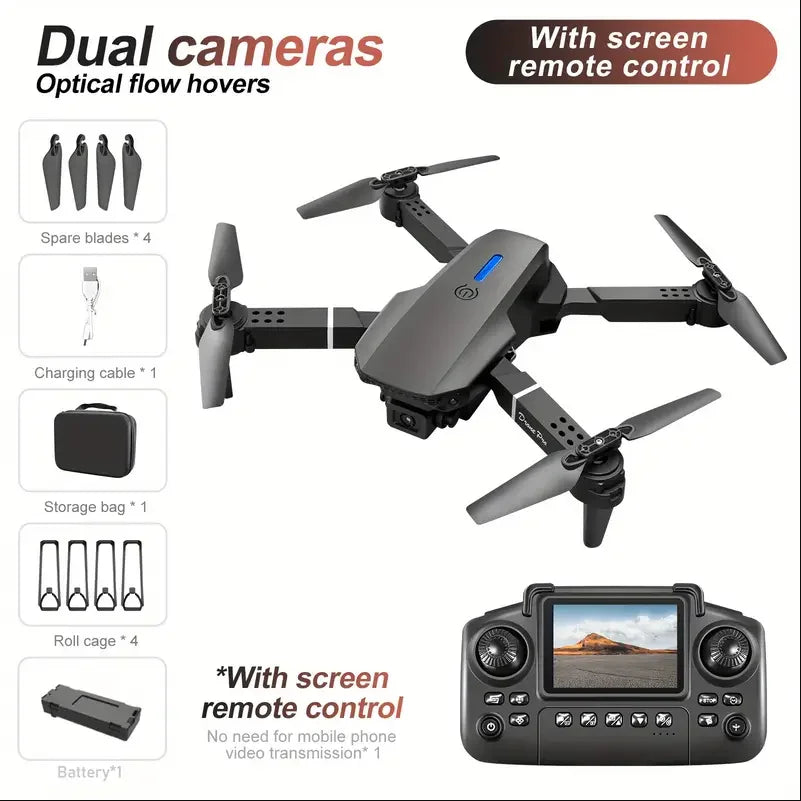 Dual Camera Drone With Screen Control And One Key Takeoff