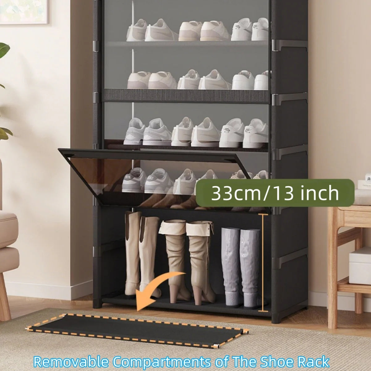 Online Goods Warehouse Five Layer Dustproof Shoe Cabinet