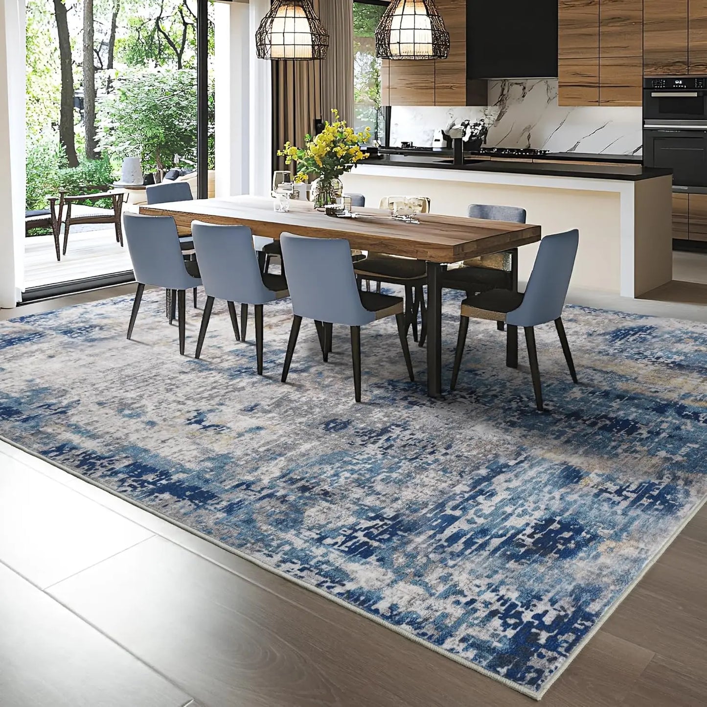 NoahasCN Living Room Modern Abstract Area Rug Anti Slip