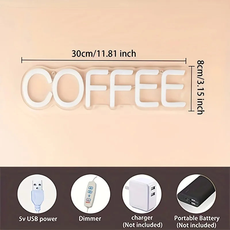 Hign-concerned Coffee Neon LED Sign USB Powered Night Light