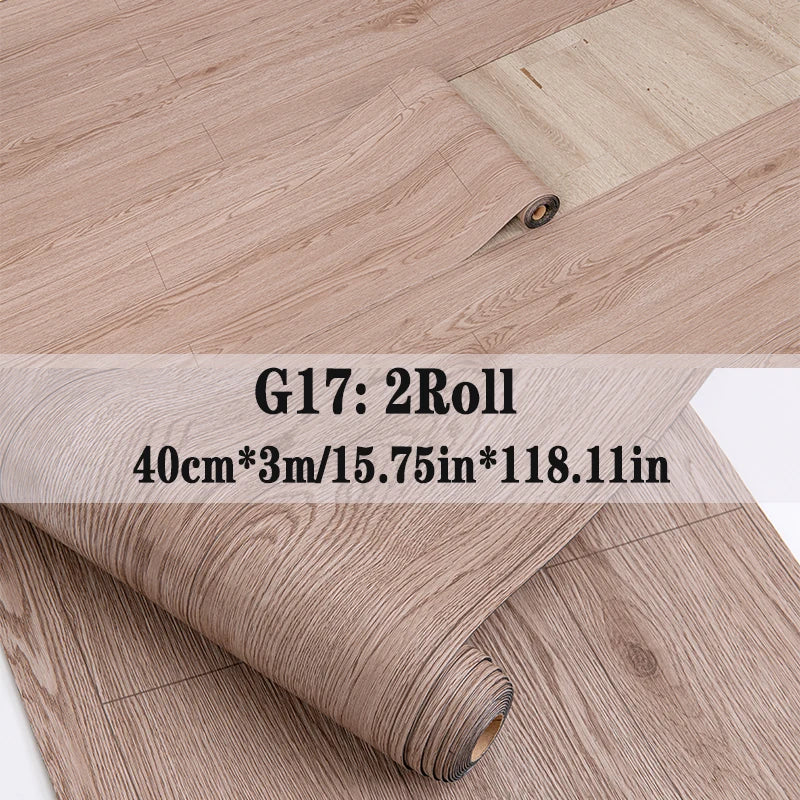 Peel and Stick Floor Tile，2 Roll Vinyl Flooring Roll 15.75"x 118.11"/25.8Sq.Ft Wood Grain Peel Stick Floor Tiles