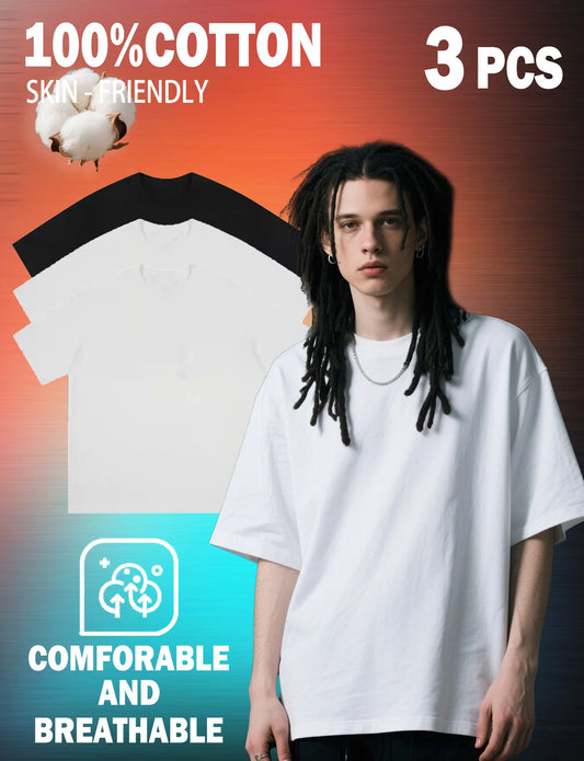 Heavyweight Cotton 3 Piece Mens T Shirt Set United States