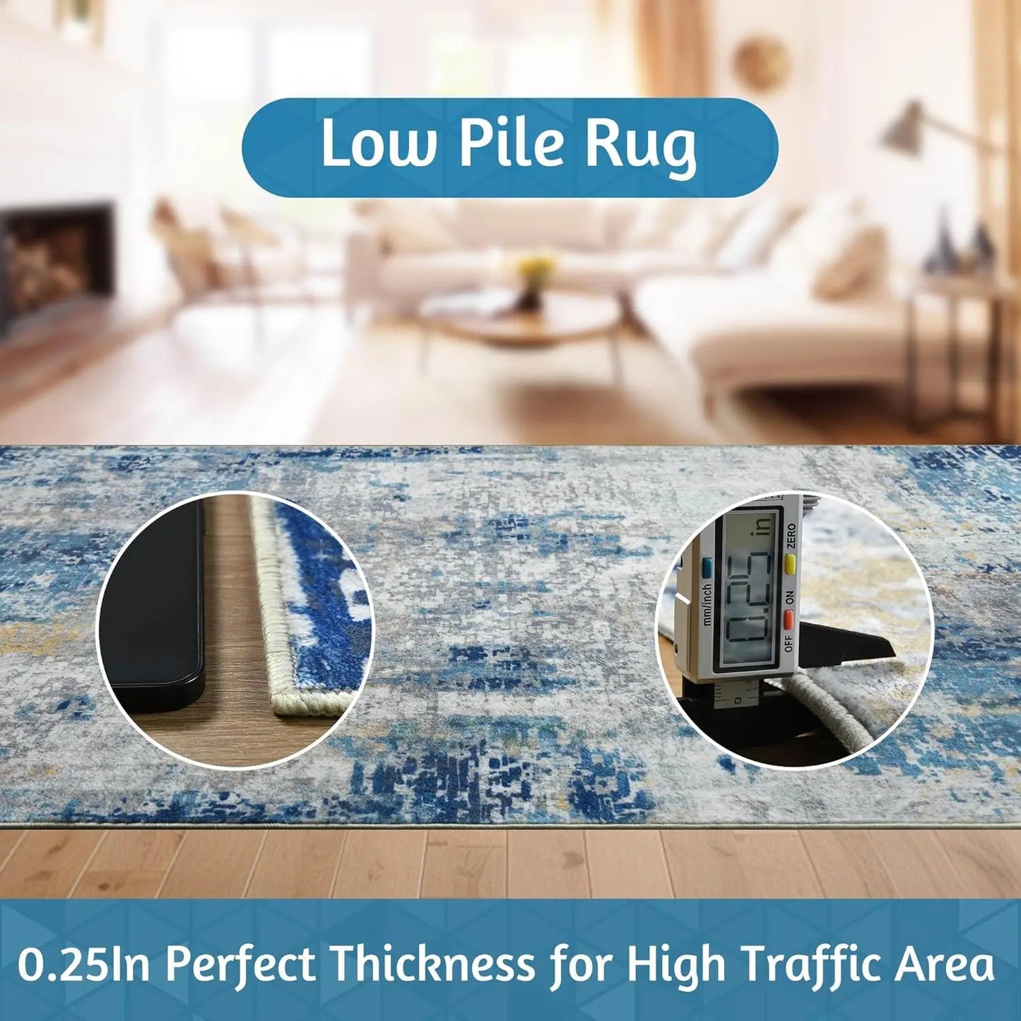 NoahasCN Living Room Modern Abstract Area Rug Anti Slip