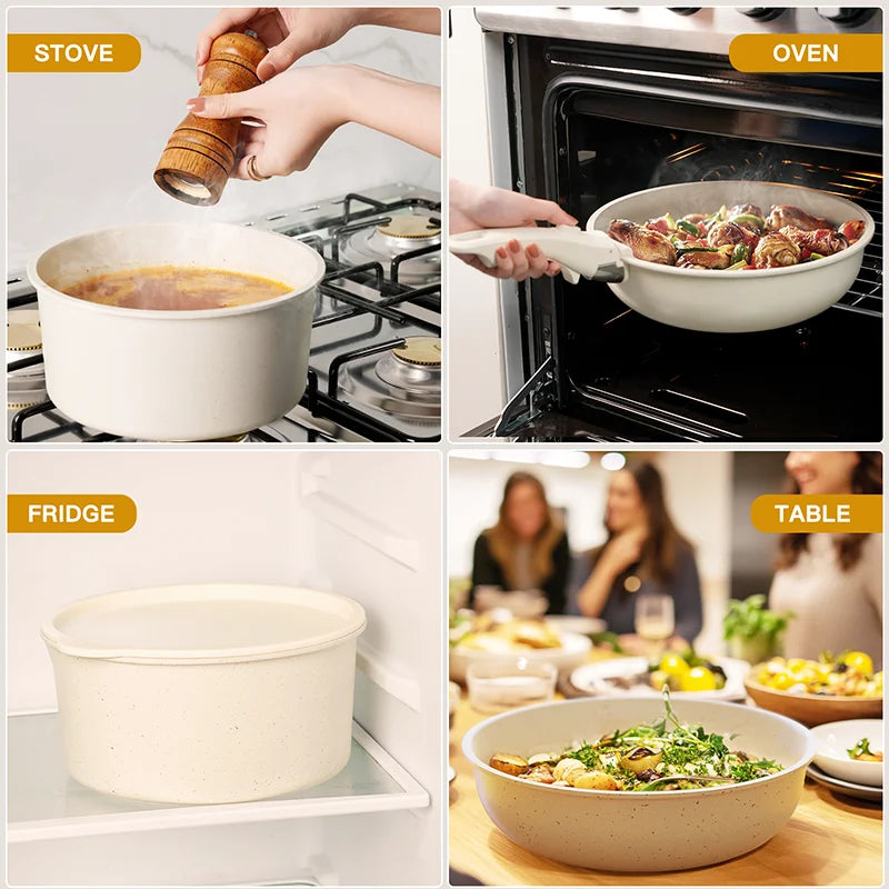 Astercook 21 Piece Nonstick Ceramic Cookware Set Sensor